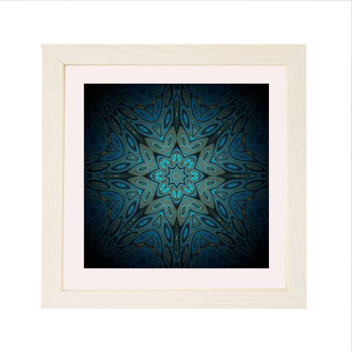 Brüssel quadratischer Mandala Bilderrahmen Weiß