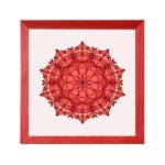 Brüssel quadratischer Mandala Bilderrahmen Rot