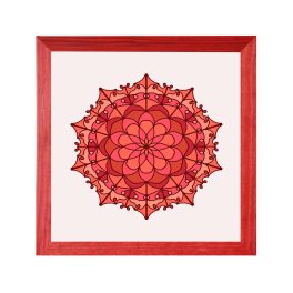 Brüssel quadratischer Mandala Bilderrahmen Rot