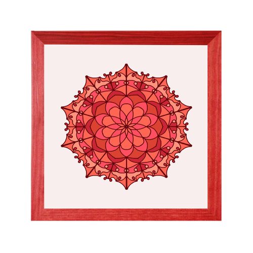 Brüssel quadratischer Mandala Bilderrahmen Rot