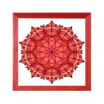 Brüssel quadratischer Mandala Bilderrahmen Rot