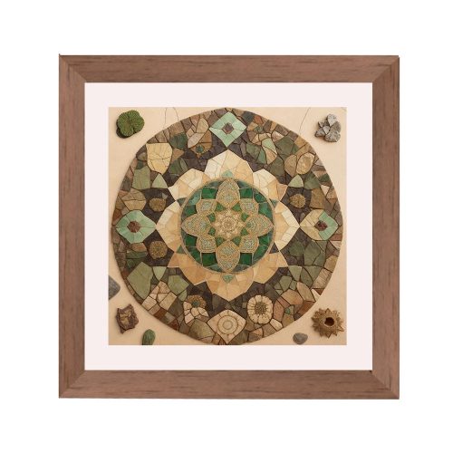 Brüssel quadratischer Mandala Bilderrahmen Dunkelbraun