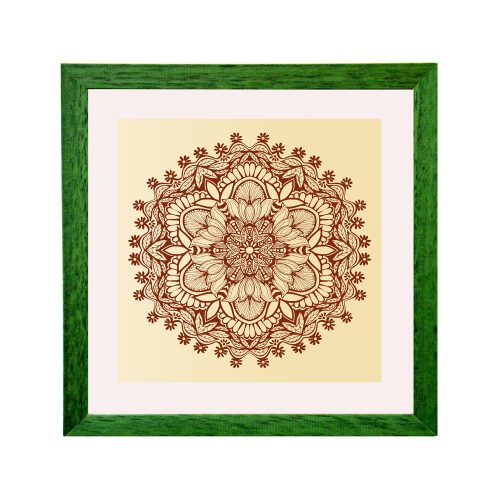 Brüssel quadratischer Mandala Bilderrahmen Grün