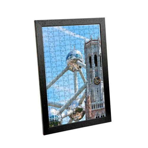 Brüssel  Puzzle Bilderrahmen, Schwarz