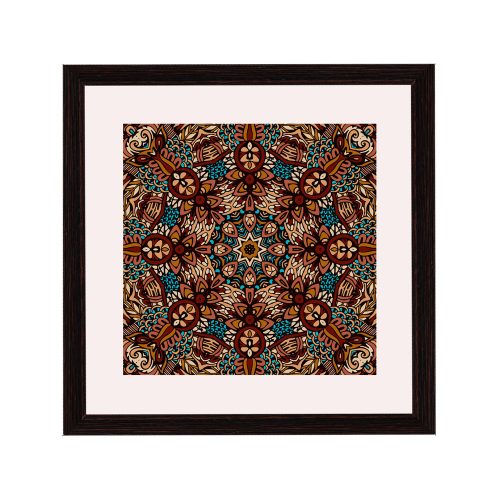 Amsterdam quadratischer Mandala-Bilderrahmen Nussbraun