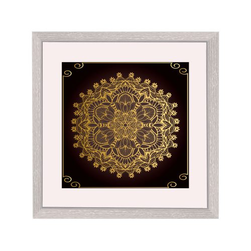 Amsterdam quadratischer Mandala-Bilderrahmen Weiß