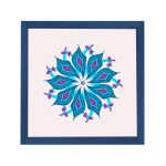 Amsterdam quadratischer Mandala-Bilderrahmen Blau