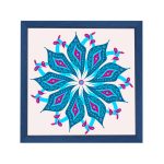 Amsterdam quadratischer Mandala-Bilderrahmen Blau