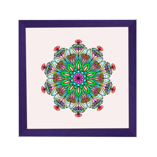 Amsterdam quadratischer Mandala-Bilderrahmen Lila