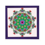 Amsterdam quadratischer Mandala-Bilderrahmen Lila