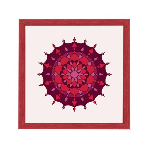 Amsterdam quadratischer Mandala-Bilderrahmen Rot