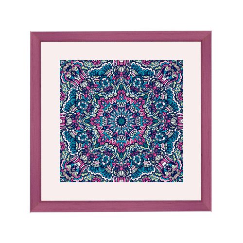 Amsterdam quadratischer Mandala-Bilderrahmen Rosa