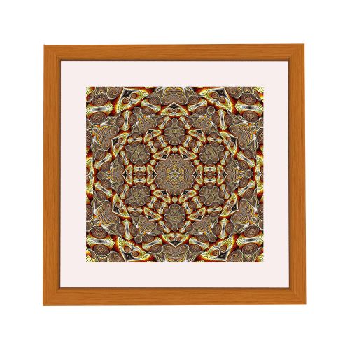 Amsterdam quadratischer Mandala-Bilderrahmen Gelb