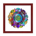 Nairobi Mandala quadratischer Bilderrahmen  Bordeauxrot