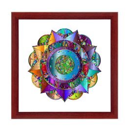 Nairobi Mandala quadratischer Bilderrahmen  Bordeauxrot