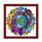 Nairobi Mandala quadratischer Bilderrahmen  Bordeauxrot