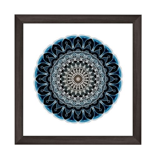 Nairobi Mandala quadratischer Bilderrahmen  Schwarz
