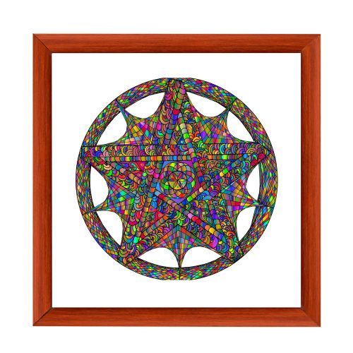 Nairobi Mandala quadratischer Bilderrahmen  Mittelbraun