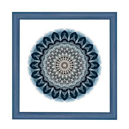 Nairobi Mandala quadratischer Bilderrahmen  Blau