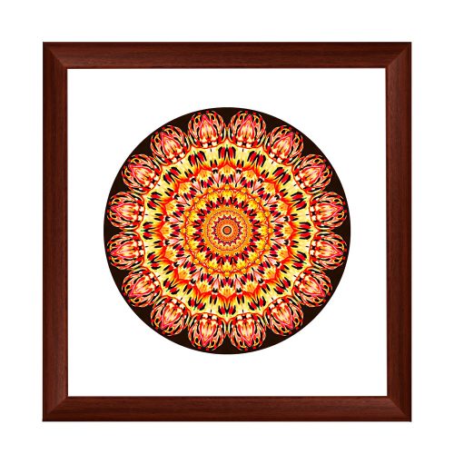 Nairobi Mandala quadratischer Bilderrahmen  Dunkelbraun